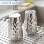 KIMQI Stainless Steel Drinking Cups, 2 Pack 15oz Metal Tumbler Cups for Beer Coffee Juice Milk,  Pint Cups for Restaurant Camping Party Bar