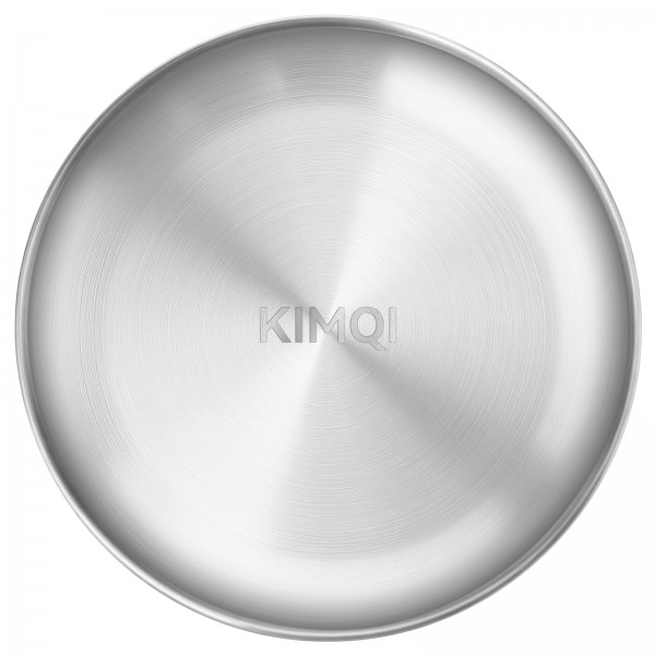 KIMQI Stainless Steel Plate, 1 Pack 8 inch Round Metal Dinner Plate, Reusable Serving Dish for Home, Kitchen, Camping, Decoration