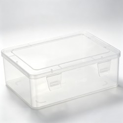 KIMQI Plastic Storage Box, 1 Pack 6.2x4.4x2.2 inch Small Organizer Container with Snap Lid, Crayon Box Holder for Crafts, Accessories, Keys and Small Items
