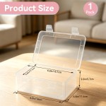 KIMQI Plastic Storage Box, 1 Pack 6.2x4.4x2.2 inch Small Organizer Container with Snap Lid, Crayon Box Holder for Crafts, Accessories, Keys and Small Items