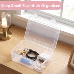 KIMQI Plastic Storage Box, 1 Pack 6.2x4.4x2.2 inch Small Organizer Container with Snap Lid, Crayon Box Holder for Crafts, Accessories, Keys and Small Items