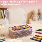 KIMQI Plastic Storage Box, 1 Pack 6.2x4.4x2.2 inch Small Organizer Container with Snap Lid, Crayon Box Holder for Crafts, Accessories, Keys and Small Items