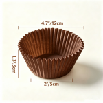 Xandory Muffin Liners, Grease-Proof  Paper Cupcake Baking Cups 100 Count- Brown