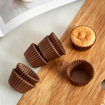 Xandory Muffin Liners, Grease-Proof  Paper Cupcake Baking Cups 100 Count- Brown
